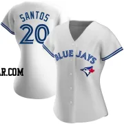 Luis De Los Santos Women's Toronto Blue Jays White Replica Home Jersey