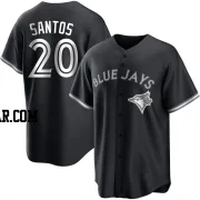 Luis De Los Santos Youth Toronto Blue Jays Black/White Replica Jersey