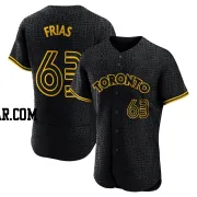 Luis Frias Men's Toronto Blue Jays Black Authentic Snake Skin City Jersey