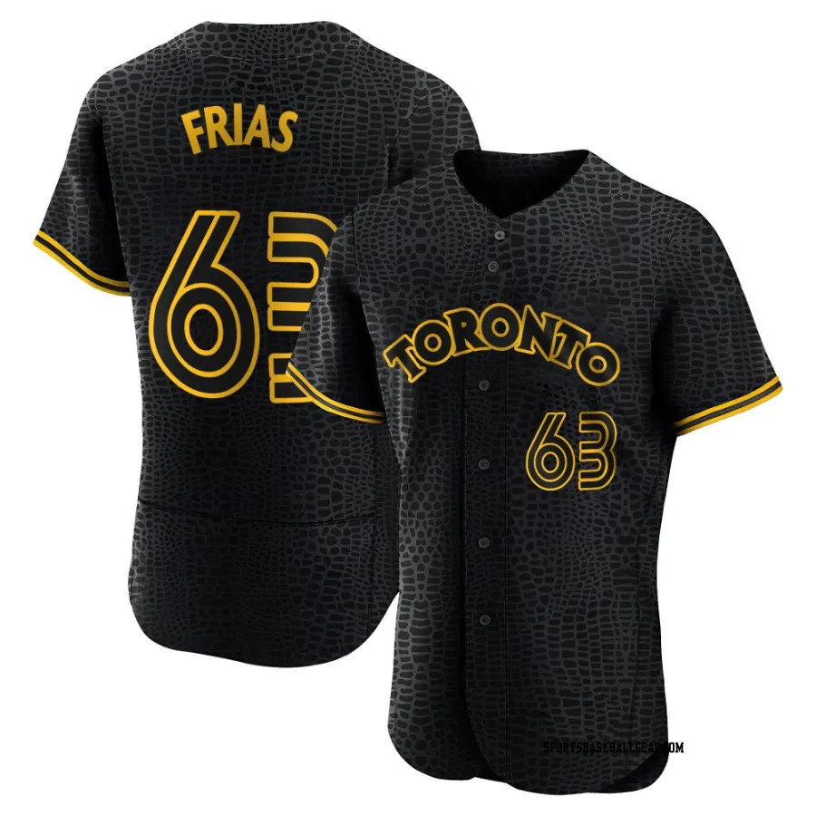 Luis Frias Men's Toronto Blue Jays Black Authentic Snake Skin City Jersey