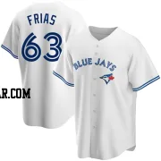 Luis Frias Men's Toronto Blue Jays White Replica Home Jersey