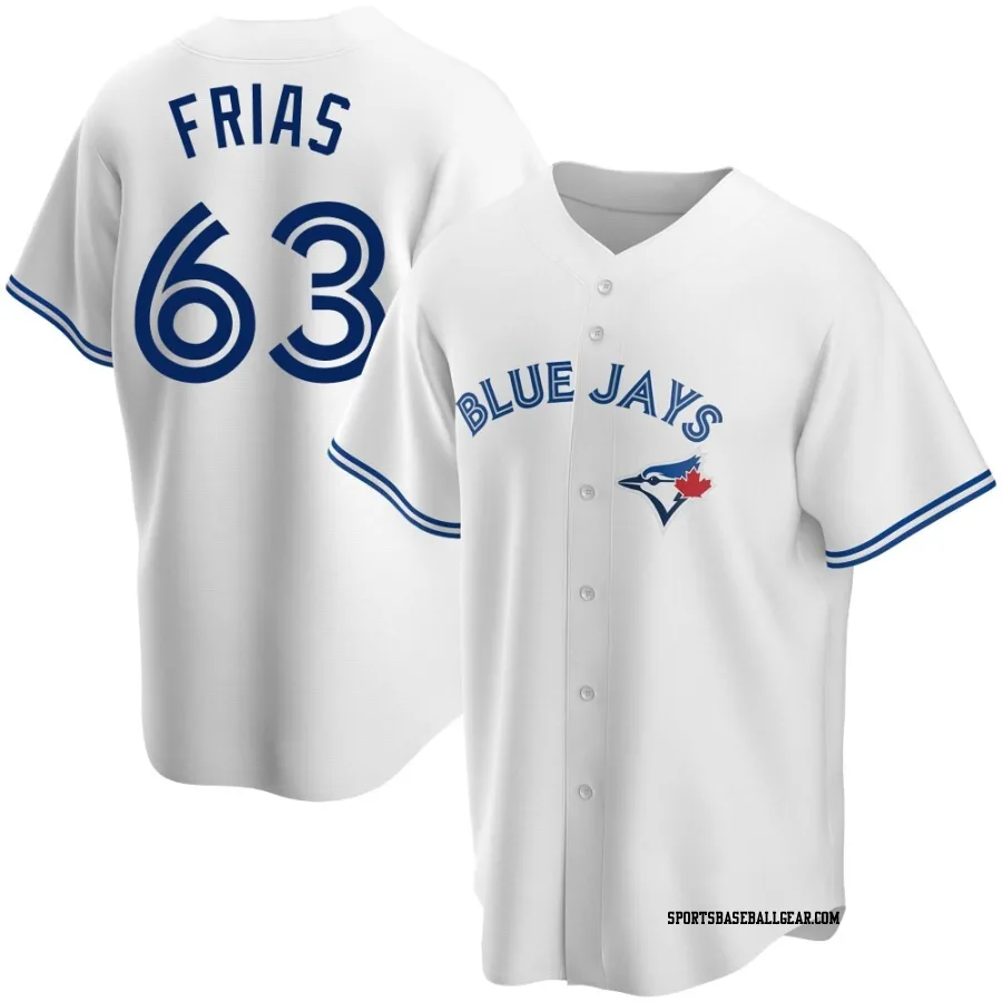 Luis Frias Men's Toronto Blue Jays White Replica Home Jersey