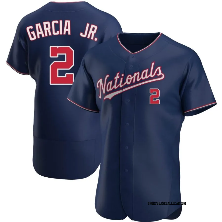 Luis Garcia Jr. Men's Washington Nationals Navy Authentic Alternate Jersey