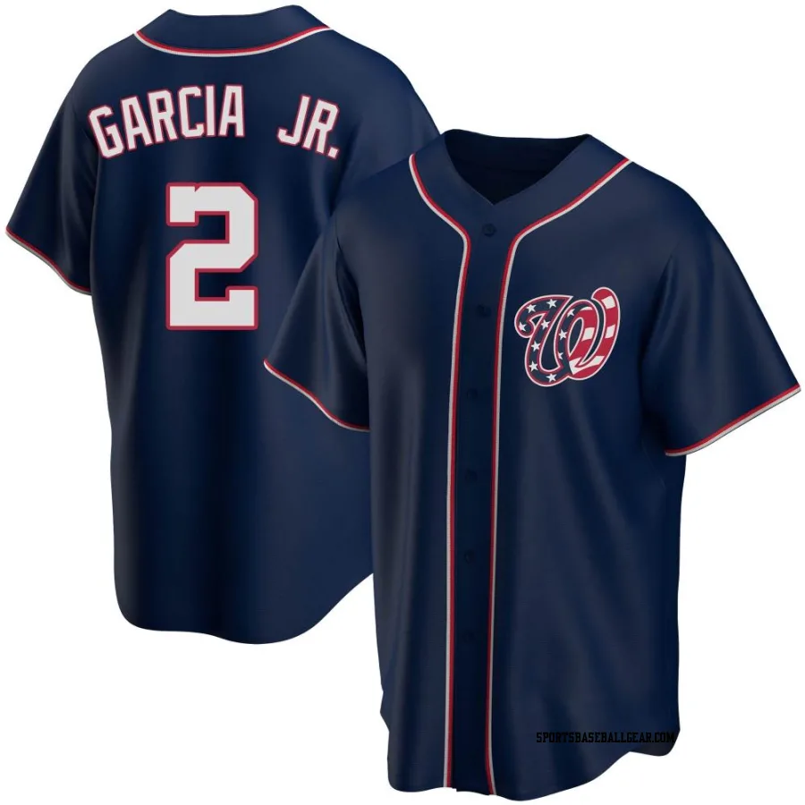 Luis Garcia Jr. Men's Washington Nationals Navy Replica Alternate Team Jersey