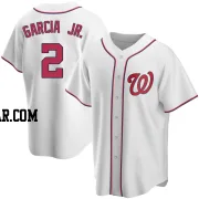 Luis Garcia Jr. Men's Washington Nationals White Replica Home Jersey