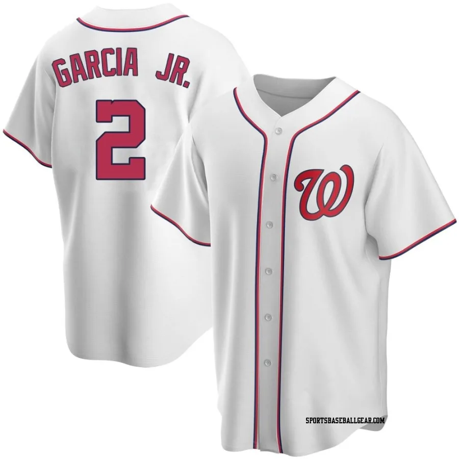 Luis Garcia Jr. Youth Washington Nationals White Replica Home Jersey