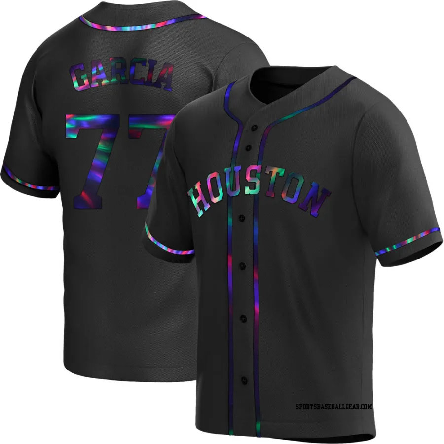 Luis Garcia Men's Houston Astros Black Holographic Replica Alternate Jersey