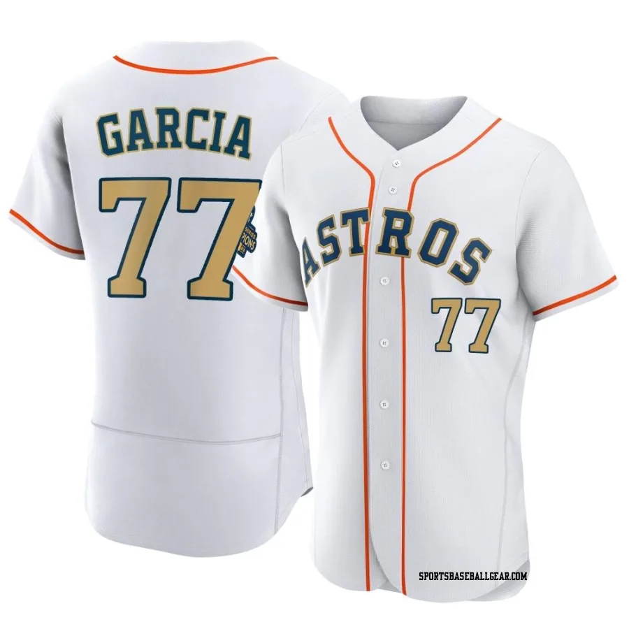 Luis Garcia Men's Houston Astros Gold Authentic White 2023 Collection Jersey