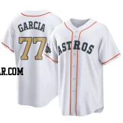 Luis Garcia Men's Houston Astros Gold Replica White 2023 Collection Jersey