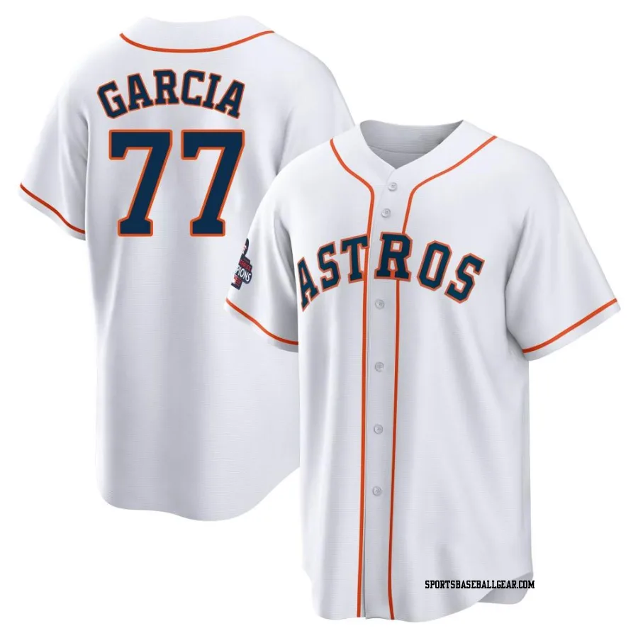 Luis Garcia Men's Houston Astros White Replica 2022 World Series Champions Home Jersey