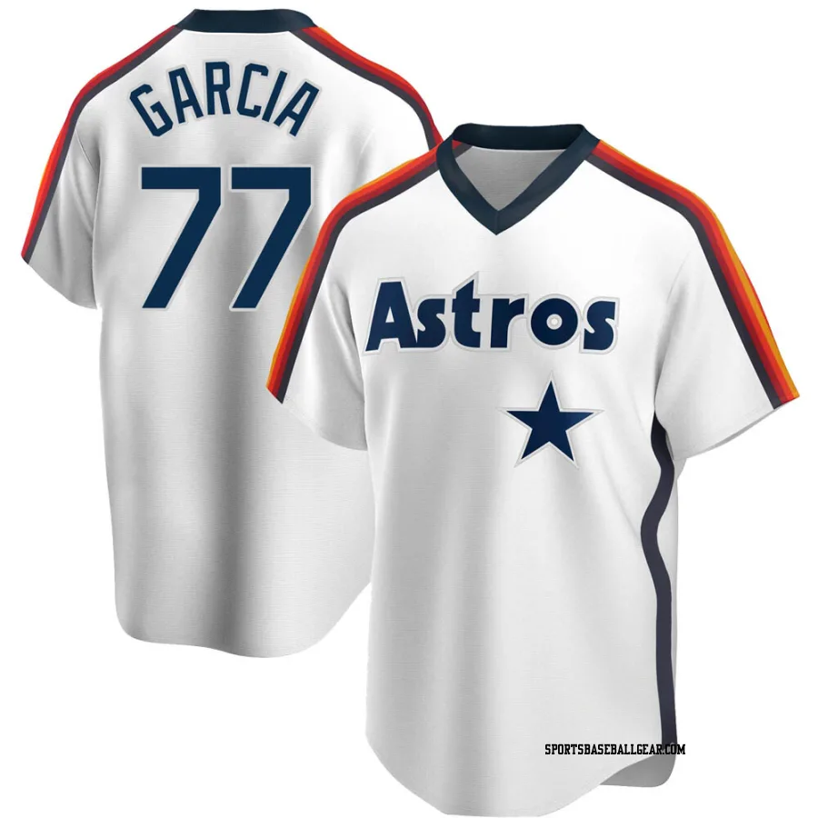 Luis Garcia Men's Houston Astros White Replica Home Cooperstown Collection Team Jersey