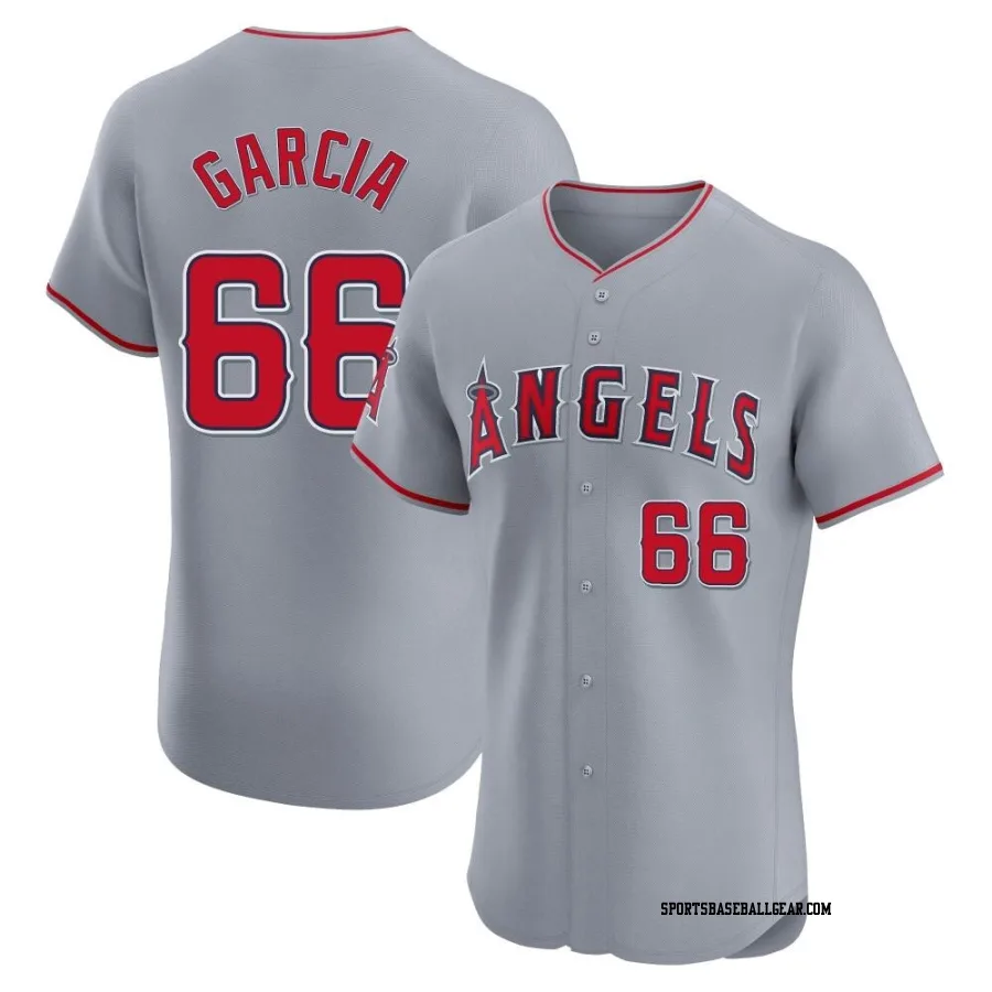 Luis Garcia Men's Los Angeles Angels Gray Elite Road Jersey