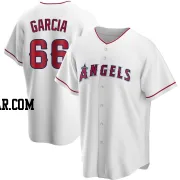 Luis Garcia Men's Los Angeles Angels White Replica Home Jersey