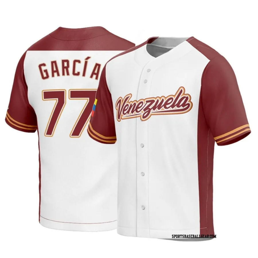 Luis Garcia Men's Venezuela Baseball White Replica 2023 World Baseball Classic Jersey