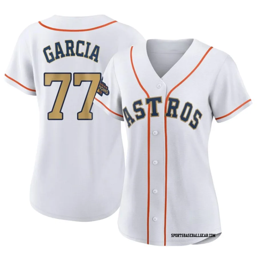 Luis Garcia Women's Houston Astros Gold Replica White 2023 Collection Jersey