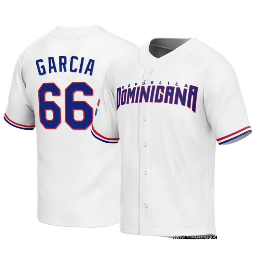 Luis Garcia Youth Dominican Republic Baseball White Replica 2023 World Baseball Classic Jersey