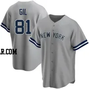 Luis Gil Men's New York Yankees Gray Replica Road Name Jersey