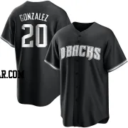 Luis Gonzalez Men's Arizona Diamondbacks Black/White Replica Jersey