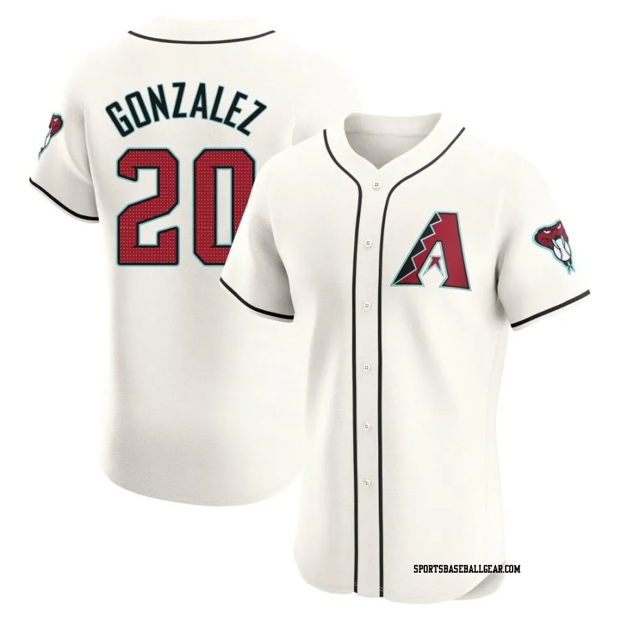 Luis Gonzalez Men's Arizona Diamondbacks Cream Elite Home Jersey