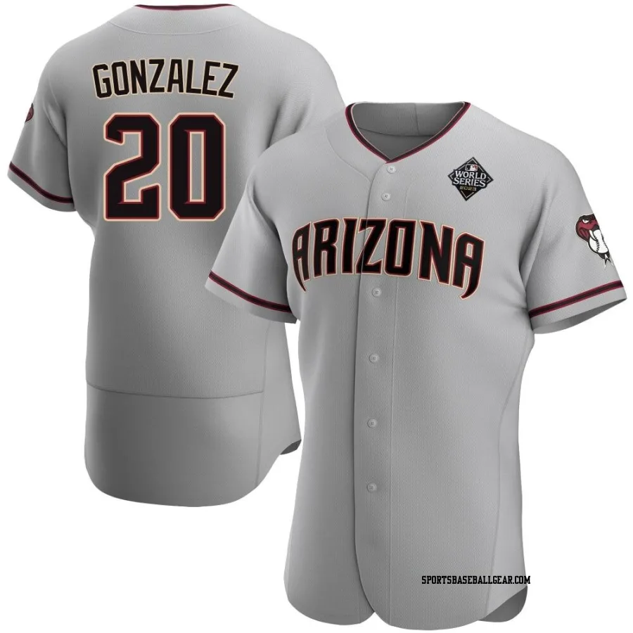 Luis Gonzalez Men's Arizona Diamondbacks Gray Authentic Road 2023 World Series Jersey