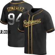 Luis Gonzalez Men's Baltimore Orioles Black Golden Replica Alternate Jersey