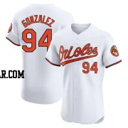 Luis Gonzalez Men's Baltimore Orioles White Elite Home Jersey