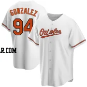 Luis Gonzalez Men's Baltimore Orioles White Replica Home Jersey