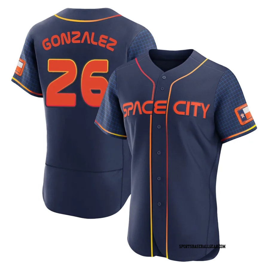 Luis Gonzalez Men's Houston Astros Navy Authentic 2022 City Connect Jersey