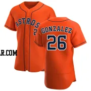 Luis Gonzalez Men's Houston Astros Orange Authentic Alternate Jersey