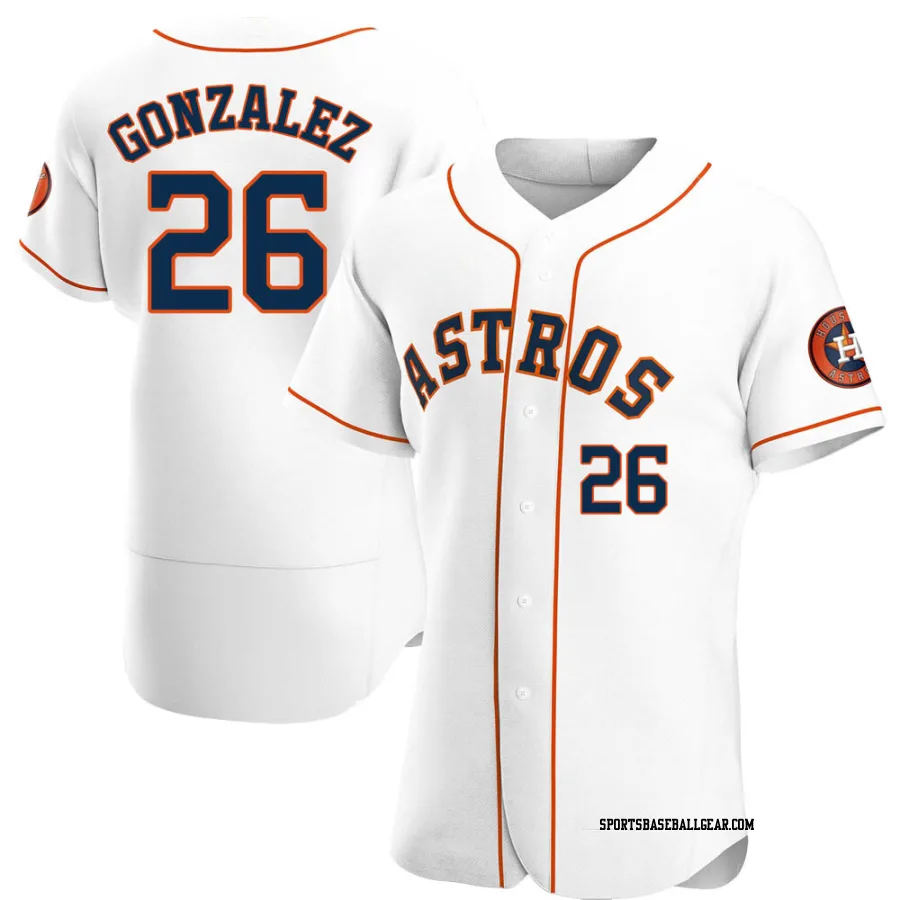 Luis Gonzalez Men's Houston Astros White Authentic Home Jersey