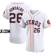 Luis Gonzalez Men's Houston Astros White Elite Home Patch Jersey