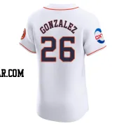 Luis Gonzalez Men's Houston Astros White Elite Home Patch Jersey