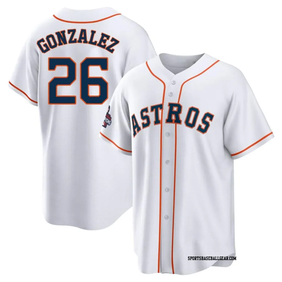 Luis Gonzalez Men's Houston Astros White Replica 2022 World Series Champions Home Jersey