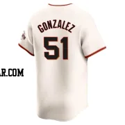 Luis Gonzalez Men's San Francisco Giants Cream Elite Home Jersey