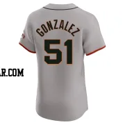 Luis Gonzalez Men's San Francisco Giants Gray Elite Road Jersey