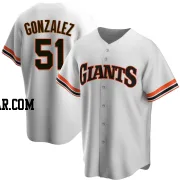 Luis Gonzalez Men's San Francisco Giants White Replica Home Cooperstown Collection Jersey