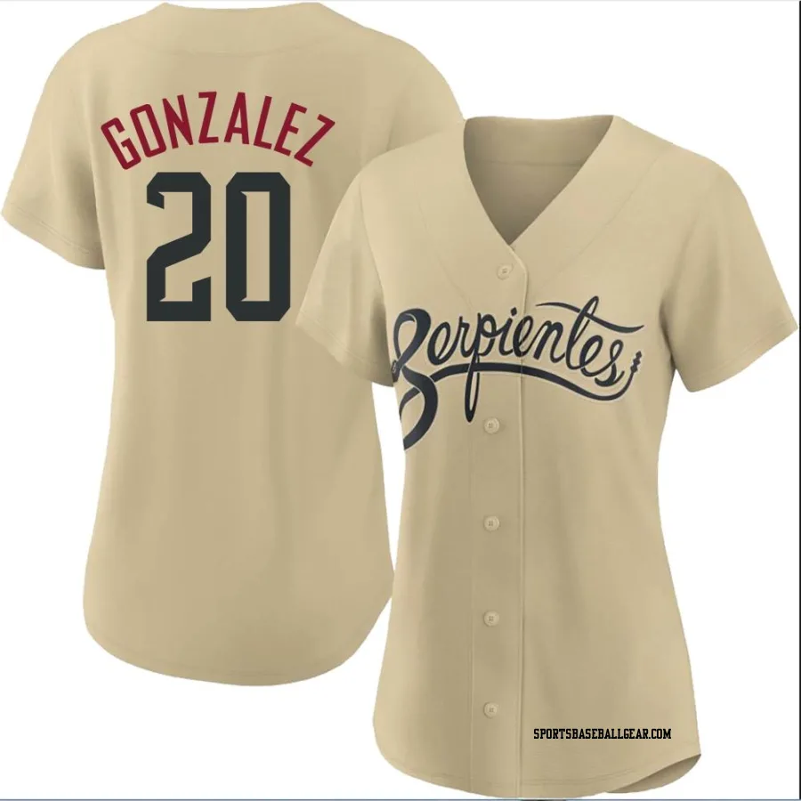 Luis Gonzalez Women's Arizona Diamondbacks Gold Authentic 2021 City Connect Cool Base Jersey