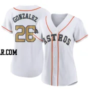 Luis Gonzalez Women's Houston Astros Gold Authentic White 2023 Collection Jersey