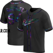 Luis Gonzalez Youth Baltimore Orioles Black Holographic Replica Alternate Jersey