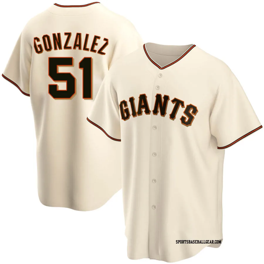 Luis Gonzalez Youth San Francisco Giants Cream Replica Home Jersey