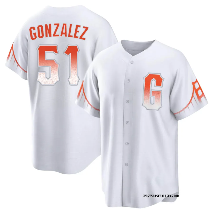 Luis Gonzalez Youth San Francisco Giants White Replica 2021 City Connect Jersey