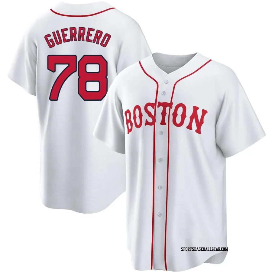 Luis Guerrero Men's Boston Red Sox White Replica 2021 Patriots' Day Jersey