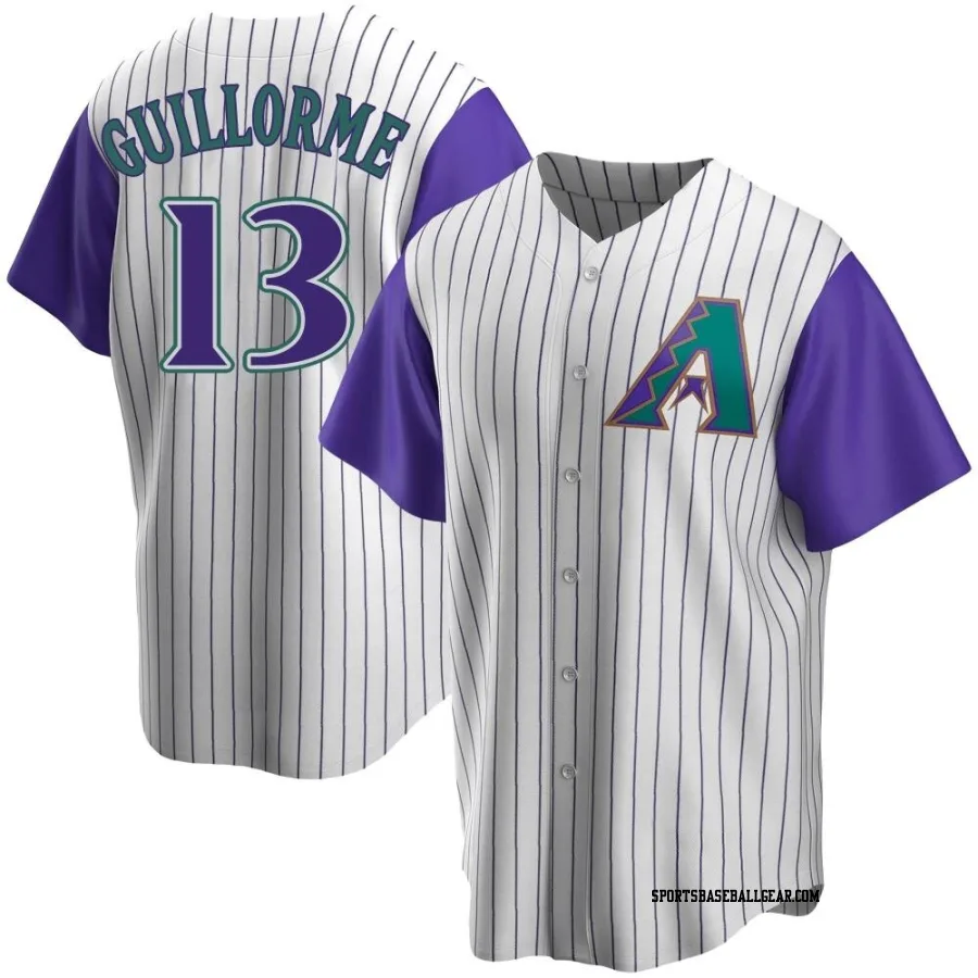 Luis Guillorme Men's Arizona Diamondbacks Cream/Purple Replica Alternate Cooperstown Collection Jersey