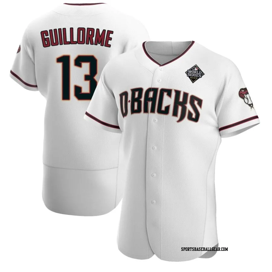 Luis Guillorme Men's Arizona Diamondbacks White Authentic Crimson Home 2023 World Series Jersey