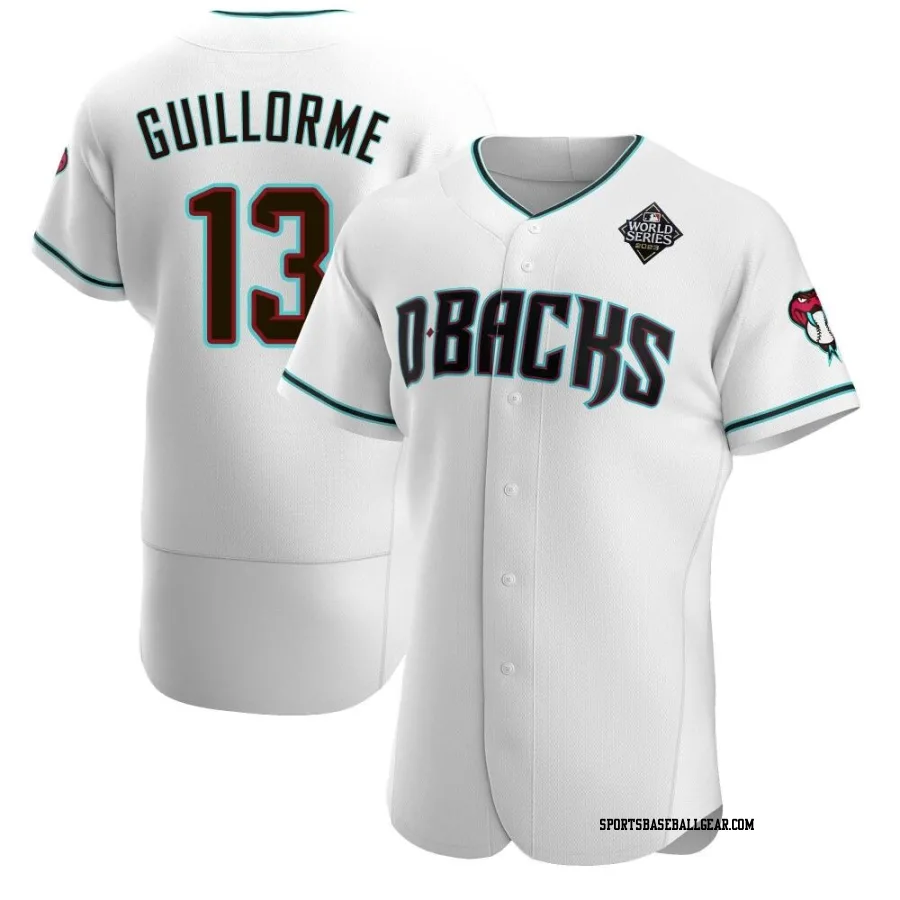 Luis Guillorme Men's Arizona Diamondbacks White Authentic Teal Alternate 2023 World Series Jersey