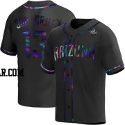 Luis Guillorme Youth Arizona Diamondbacks Black Holographic Replica Alternate 2023 World Series Jersey