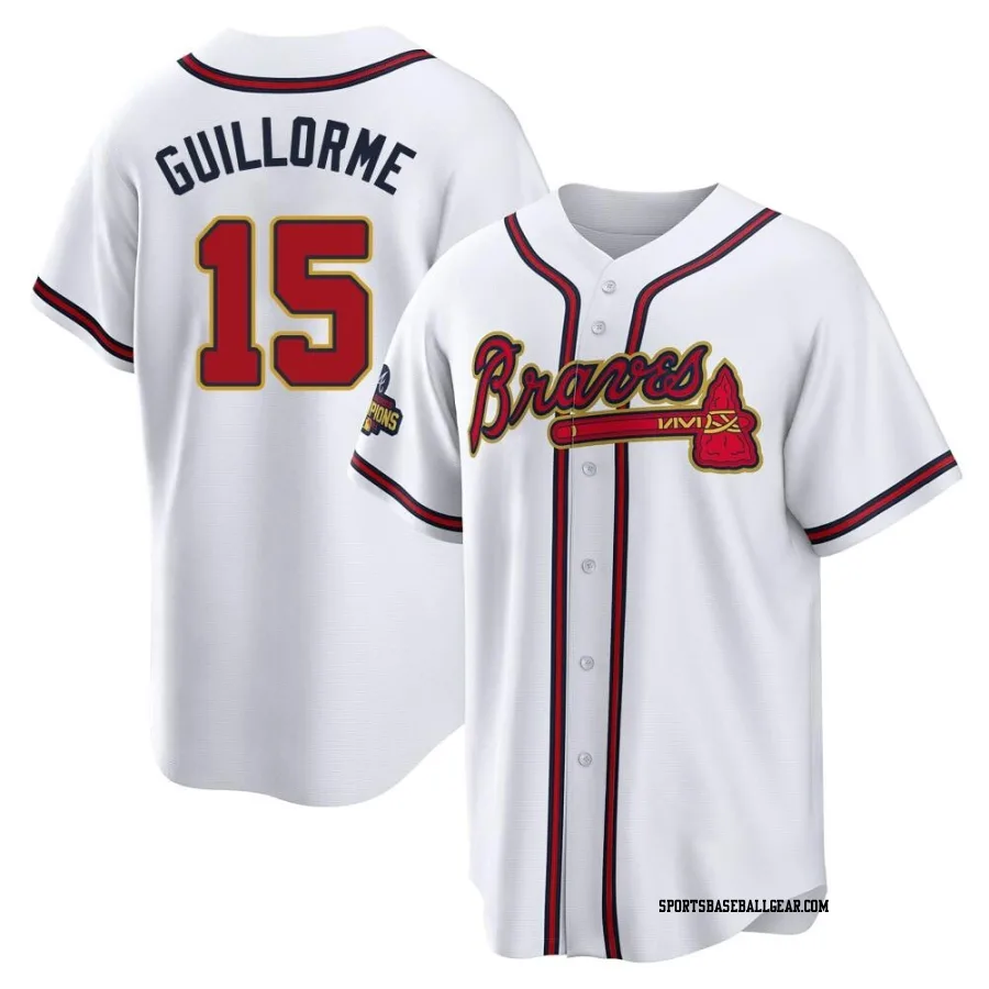 Luis Guillorme Youth Atlanta Braves Gold Replica White 2022 Program Jersey