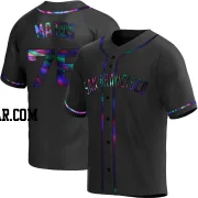 Luis Matos Men's San Francisco Giants Black Holographic Replica Alternate Jersey