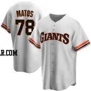 Luis Matos Men's San Francisco Giants White Replica Home Cooperstown Collection Jersey