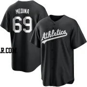 Luis Medina Men's Oakland Athletics Black/White Replica Jersey